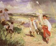 Laura Knight Flying the Kite oil painting